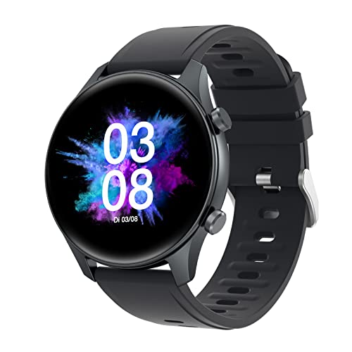 Smartwatch für Herren Damen, TouchElex 1,2 Zoll AMOLED-Display Fitness Tracker Uhren mit Herzfrequenz, SpO2, Schlafmonitor, Musiksteuerung, 3ATM Wasserdicht Sportuhr Armbanduhren für iOS Android