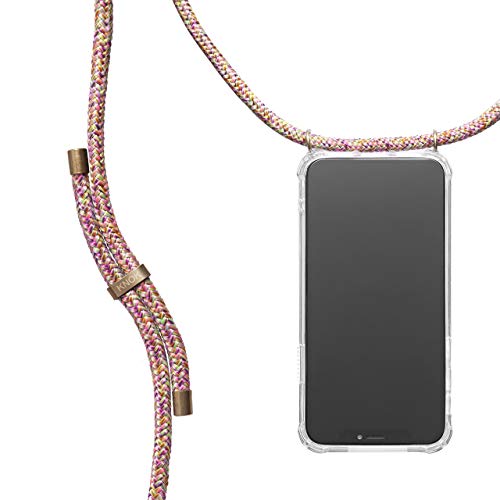 KNOK Handykette Kompatibel mit Samsung Galaxy S7 Edge - Silikon Hülle mit Band - Handyhülle für Smartphone zum Umhängen - Transparent Case mit Schnur - Schutzhülle mit Kordel in Unicorn