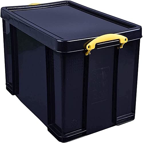 Really Useful 84L Kunststoff-Aufbewahrungsbox (recycelt, robust, stapelbar, 84 Liter, BxTxH 444 x 710 x 380 mm) schwarz [IMPORT]