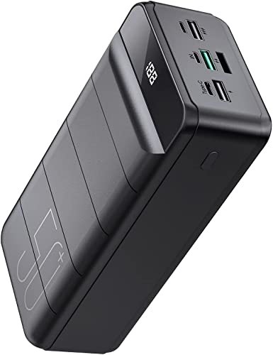Ehrlich 50000 mAh Powerbank: Großer Kapazität Portable Charger - 18W PD USB-C Schnellladegerät mit 4 Ausgängen und 3 Eingängen, Externer Akku für iPhone, Samsung, iPad usw