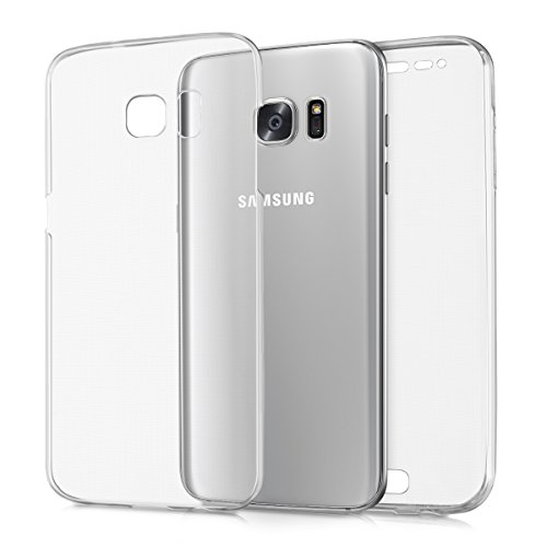 kwmobile Schutzhülle kompatibel mit Samsung Galaxy S7 Edge - Hülle Silikon Komplettschutz - Handy Cover Case Transparent