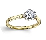 Yellow gold solitaire ring with 1/3ct premium quality natural diamond (Q)