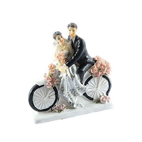 knuellermarkt.de Tortenfigur Hochzeits-Figur Silberne Hochzeit Silberhochzeit Deko Fahrrad 25