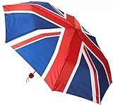 SHINE Union-Jack-Regenschirm für Damen und Herren, klein, winddicht, kompakt, für Touristen oder allgemeine Pendler, Unisex, Kleiner Regenschirm mit Union Jack, S, Kompakt