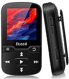 Etacé MP3 Player Bluetooth 5.3, Sport Musik-Player mit 16GB internen Speicher, UKW-Radio, E-Book, Schrittzähler, Sprachaufzeichnung und Unterstützung für bis zu 128 GB TF/Micro SD-Karte