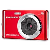 AGFA Photo – Kompakte Digitalkamera mit 21 Megapixel CMOS-Sensor, 8x Digitalzoom und LCD-Display Rot