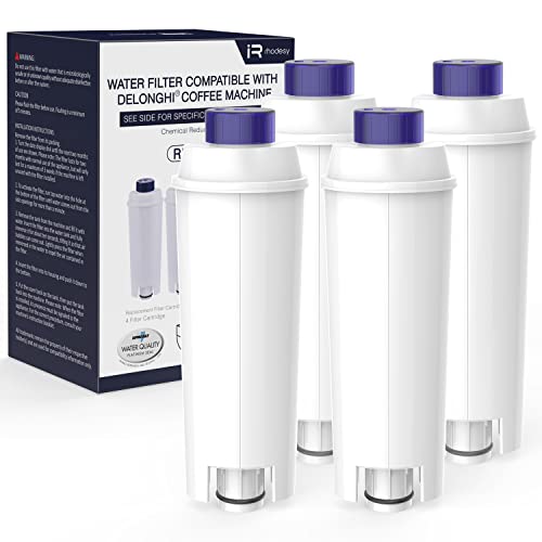 iRhodesy Wasserfilter für Delonghi Kaffeemaschinen DLSC002, Wasserfilter Filterpatrone Aktiv Kohle Weichspüler, Kompatibel mit Delonghi ECAM, Esam, ETAM, BCO, EC. (4er Pack)