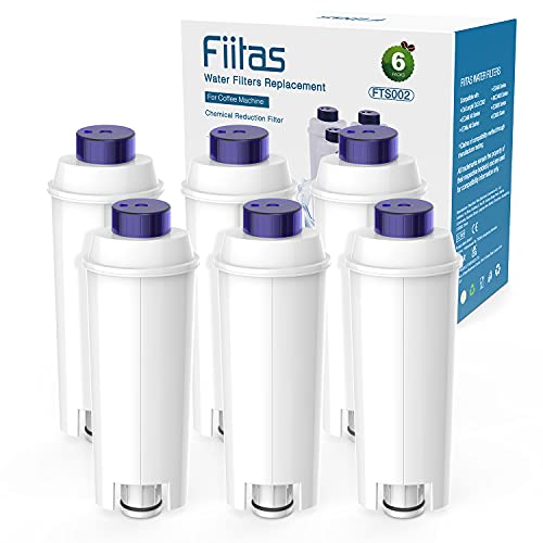 Fiitas Wasserfilter für Delonghi Dinamica Magnifica s ECAM Kaffeevollautomat DLSC002 De longhi Filterkartuschen Kompatibel mit ESAM, ETAM Series (6 Packs) FTS002