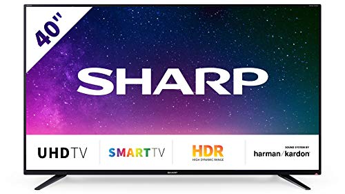 SHARP 102 cm (40 Zoll) 4K Ultra HD Smart LED TV, Harman/Kardon Soundsystem, Triple Tuner, 4T-C40BJ4EF2NB