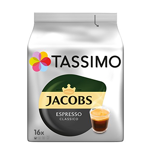 Tassimo Kapseln Jacobs Espresso Classico, 80 Kaffeekapseln, 5er Pack, 5 x 16 Getränke