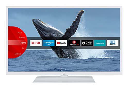 JVC LT-32VF5155W 32 Zoll Fernseher/Smart TV (Full HD, HDR, LED, Triple-Tuner, Bluetooth, WLAN, Prime Video, Netflix) - Inkl. 6 Monate HD+ [2022], Weiß