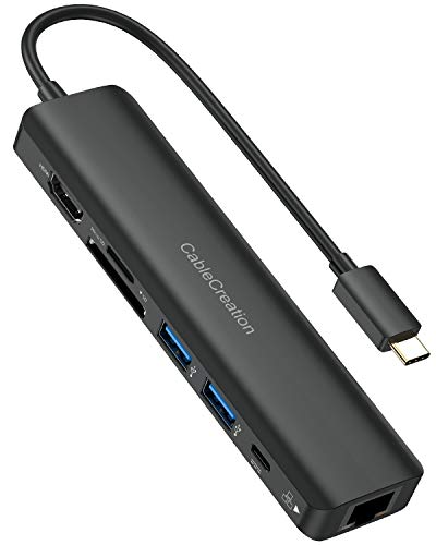 USB C Hub Multiport Adapter, CableCreation 8-Port Typ C Hub mit 4K@60Hz HDMI, 100W PD, RJ45, SD/TF-Kartenleser, 2 USB 3.0-Anschlüsse, für MacBook Pro 2020/2019, MacBook Air 2020 M1, iPad Pro 2020/2018