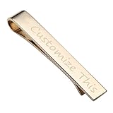 Zysta Personalisiert Krawattenklammer mit Gravur Edelstahl Krawattennadel Skinny Business Tie Clip für Männer Herren, Silber/Gold/Schwarz