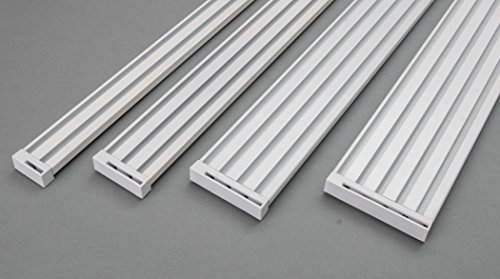 ROLLMAYER glänzend Weiß Gardinenschiene ALU 2, 3, 4, 5-läufig Deckenbefestigung (3-läufig, 160cm - nur Gardinenschiene) Aluminium Vorhangschiene für Schiebevorhang Vorhang, Gardinen