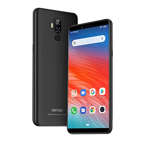 Vernee X2(2019) Smartphone Ohne Vertrag, Android 9.0, 6350 mAh große Batterie, 3GB RAM 32GB ROM, 13MP+5MP Haupt/5MP Frontkameras, Dual SIM 4G Handy, 6 Zoll 18: 9 HD-Display, Face-ID(schwarz)