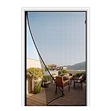 MAGZO Magnet Fliegengitter Tür 90 X 210 CM, Langlebiges Insektenschutz Tür für Balkontür aus Fiberglas Netz, Klebemontage Ohne Bohren