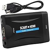 Scart auf HDMI Konverter Scart auf HDMI Adapter Scart zu HDMI Konverter Scart to Hdmi Video Audio Wandler HD 720p/1080p Ausgang für Proiettore Monitor HDTV STB VHS Xbox PS3 Sky Blu-ray DVD Wii TV VCR
