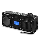 Avantree Boombyte - FM Kleins Radio mit Bluetooth Lautsprecher Tragbares mit kraftvollem Sound, Stereoklang, Micro SD Kartensteckplatz und USB-Anschluss, Batteriebetriebenes MP3-Player