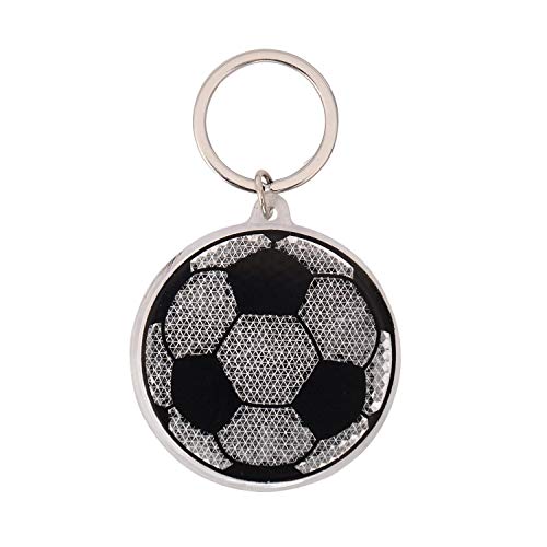 Gruss und Co 45960 Reflektor Fußball, Schwarz, Weiß, Grün Anhänger, Kunststoff, Metall, Länge Ring 9,5 cm, Breite 5,5 cm