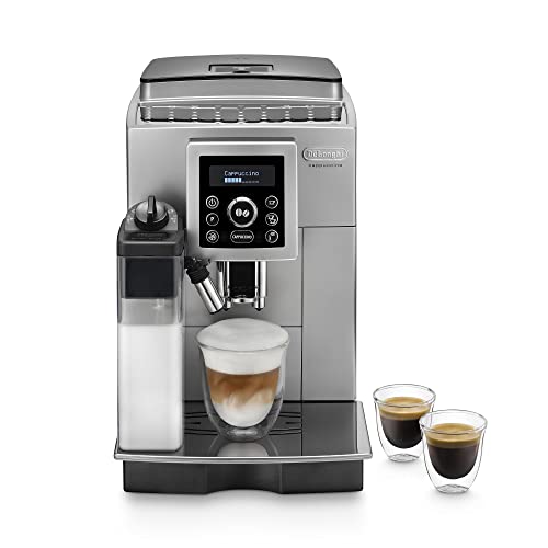 De'Longhi ECAM 23.460.SB Kaffeevollautomat (15 bar Druck, Automatik-Cappuccino-System, abnehmbarer Wassertank 1,8 l, LCD-Panel, automatische Reinigung) silber/schwarz