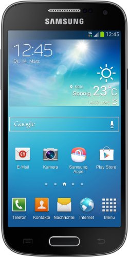 Samsung Galaxy S4 mini Smartphone (4,3 Zoll (10,9 cm) Touch-Display, 8 GB Speicher, Android 4.2) tief-schwarz mit Leder-Cover