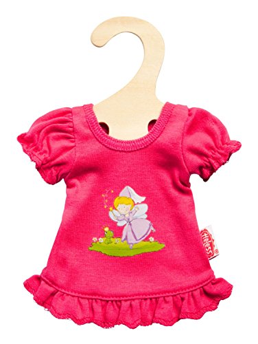 Heless 9265 - Nachthemd für Puppen im Fee und Frosch Design, in Pink, Größe 20 - 25 cm