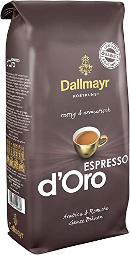 Dallmayr Kaffee Espresso d'Oro Kaffeebohne, Ganze Bohne, 1er Pack (1 x 1000g Beutel)