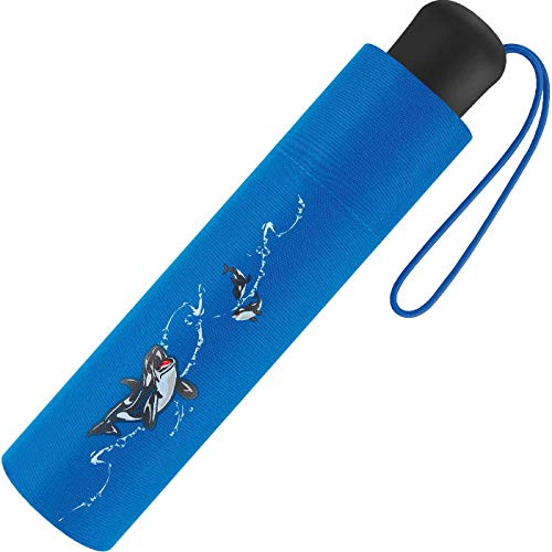 Scout Kinder Regenschirm Taschenschirm Schultaschenschirm mit großen Reflektionsflächen extra leicht Big Orca/Wal