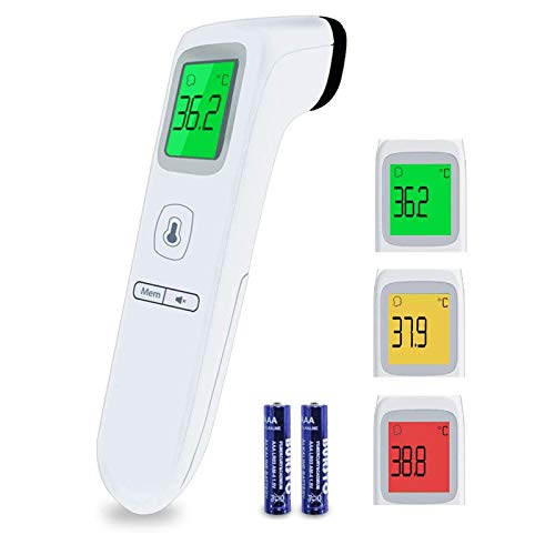 Fieberthermometer, Boriwat Stirnthermometer, Infrarot Thermometer für Babys, Kinder, Erwachsene, digitales Dual Mode Thermometer mit Fieberalarm, Speicherfunktion