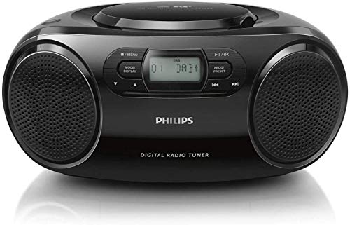 Philips CD-Player AZB500/12 DAB+ Radio (DAB+/UKW, Dynamic Bass Boost, CD-Wiedergabe, Shuffle-/Repeat-Funktion, 3,5-mm-Audioeingang) Schwarz (2020/2021 Modell)