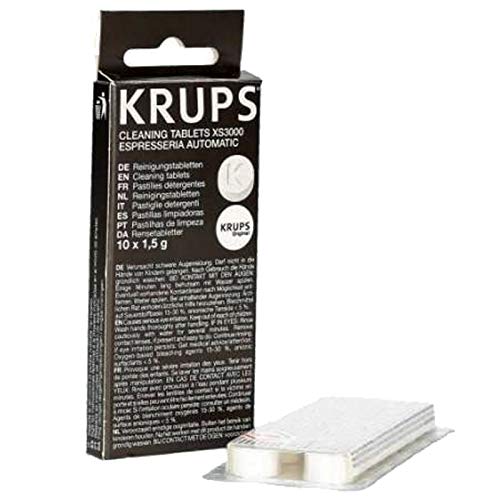 Krups XS300010 Reinigungstabletten für SEB EX6800FR Espresso Kaffeemaschine (1,5 g x 10)