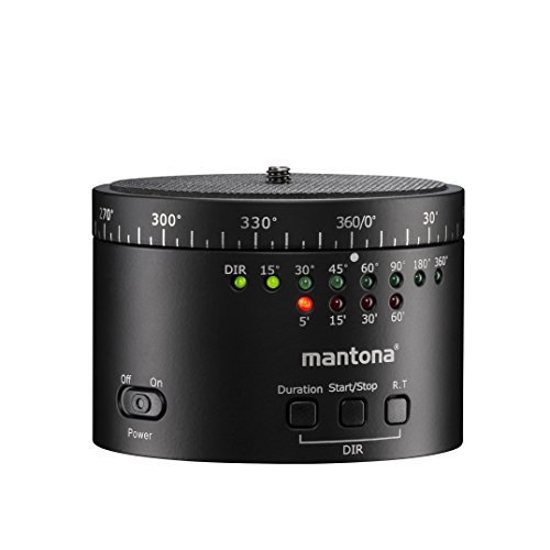 Mantona Turnaround 360 Revision 2, elektronischer Stativkopf für Zeitraffer, Panorama und Intervall Fotoaufnahmen, schwarz