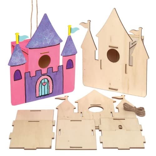 Baker Ross AT996 Vogelhaus-Kits aus Holz, Vogelhäuser zum Bemalen und Dekorieren für Kinder, Basteln oder Gartenprojekte, 2er-Pack