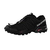 Salomon Speedcross 4 Herren Trailrunning-Schuhe, Aggressiver Grip, Präziser Fußhalt, Leichtgewichtiger Schutz, Black, 43 1/3
