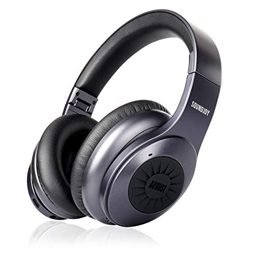 Over-Ear Bluetooth Wireless Noise Cancelling Kopfhörer - August EP765 - Genießen Sie satten Bass und optimalen Komfort - Bluetooth v5.0 mit aptX - Android/iOS App für Soundsteuerung - [Metallic Grey]