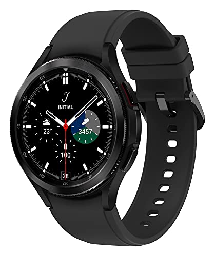 Samsung Galaxy Watch4 Classic, Runde LTE Smartwatch, Wear OS, drehbare Lünette, Fitnessuhr, Fitness-Tracker, 46 mm, Black