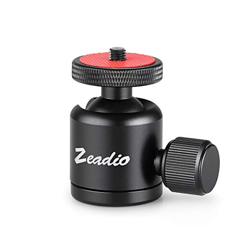 Zeadio Mini Kugelkopf Stativkopf, mit 1/4 Gewindeloch für Kameras, DSLR, Monopod, Slider, Stativ usw