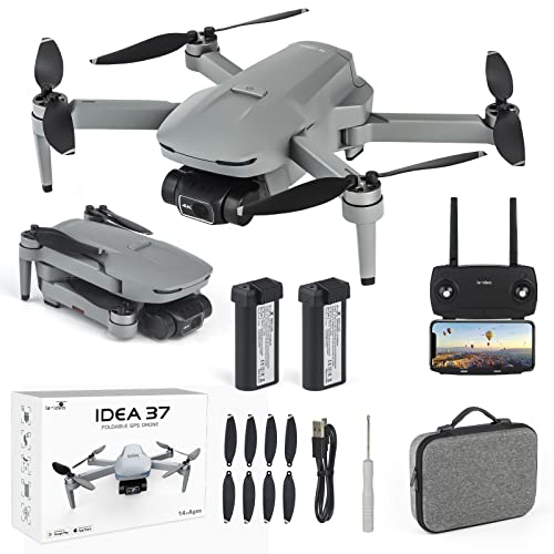 Drohne mit Kamera 4K FPV GPS, IDEA37 EIS Drone mit Brushless Motor und Gimbal für Professional Erwachsene, 5GHz WiFi Drohnen mit Einstellbarer 120-Weitwinkelkamera und RC Quadcopter for Anfänger