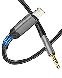 [Apple MFi-zertifiziert] Lightning Auto AUX Kabel für iPhone, Audiokabel auf 3.5mm Premium Audio für iPhone 14/14 Pro/14 Plus/13/13 ProMax/12/11/SE/X/XS/XR/8 für Car Audio, Kopfhörer, Lautsprecher-1M