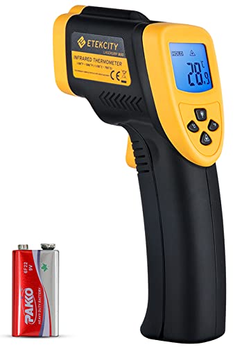 Etekcity Digital Laser Infrarot Thermometer IR Pyrometer berührungslos Temperaturmessgerät Temperaturmesser, -50 bis +750°C, LCD Beleuchtung (Nicht für Menschen)