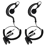 HYSHIKRA Ohrhaken Kopfhörer -3,5mm Klinke - One Ear - Halteclip - G-Form Kopfhörer Headset für Funkgeräte (2 Stück)