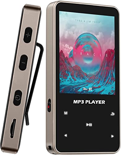 Aiworth 32GB MP3 Player Bluetooth 5.0 - Portabler Multifunktionaler MP4 Player mit FM Radio, Aufnahmegerät, Mini Lossless Music Player für Sport, Laufen, Unterstützt bis zu 128GB