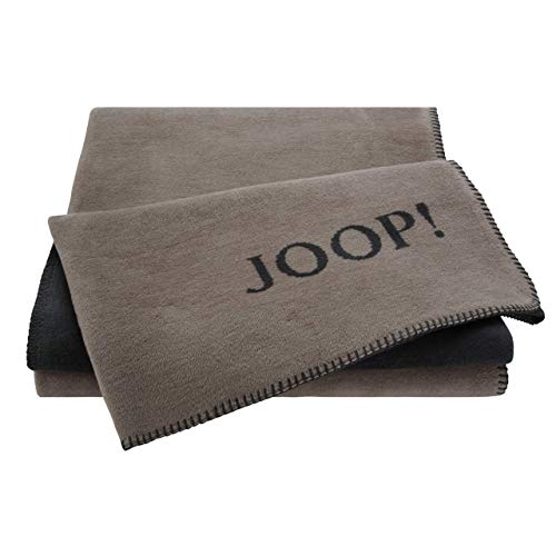 Joop! Plaid Decke Uni Doubleface Taupe-Anthrazit Baumwolle/Dralon, Maße: 200cm x 150cm, 631381