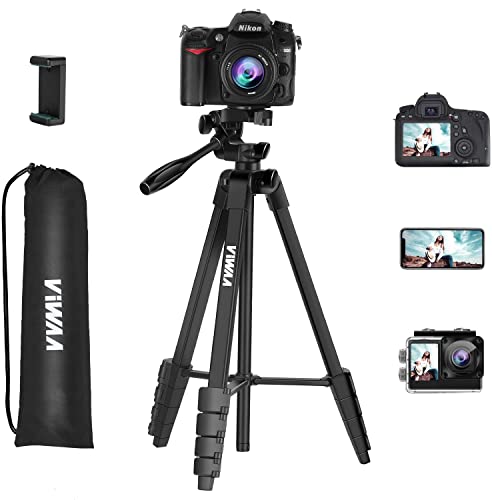 Handy Stativ Kamera - VIWAA Leichtes Tripod 139cm aus Aluminium, Tragfähigkeit 3kg, 3 Wege-Schwenkkopf Stativ für Smartphone iPhone
