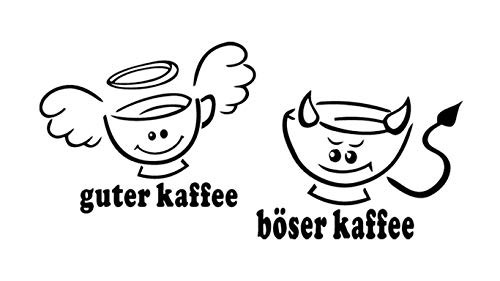 WandTattoo KÜCHE CAFE COFFEE guter Kaffee böserKaffee 30 Farben 7 Größen zur Wahl wkf34(070 schwarz, Größe 1:ca.18 x10cm)
