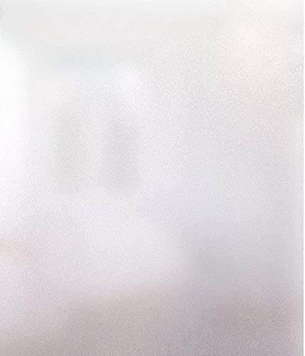 rabbitgoo Fensterfolie Blickdicht Sichtschutzfolie Selbsthaftend Milchglasfolie Anti-UV Klebefolie Statisch Haftende Kleberlos Folie Für Büro Badzimmer 60 x 400 cm Weiß Matt