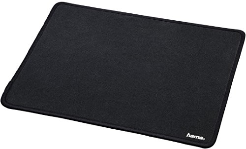 Hama Mauspad XXL Comfort (DIN A4, 31 x 21cm, Office Mousepad mit Stoffoberfläche, optimale Gleitfähigkeit für optische Maus, rutschfeste Unterseite) schwarz
