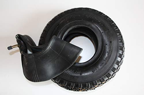 HKB ® 4 PR Reifen Mantel Decke Ersatzrad mit Schlauch Winkelventil für Sackkarre Handwagen Schubkarre Quad 3,00-4 260mm, 700494