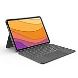 Logitech Combo Touch iPad Air (4. und 5. gen - 2020, 2022) Keyboard Case - Abnehmbare Tastatur mit Hintergrundbeleuchtung - Click-Anywhere Trackpad, Smart Connector, Deutsches QWERTZ-Layout - Grau