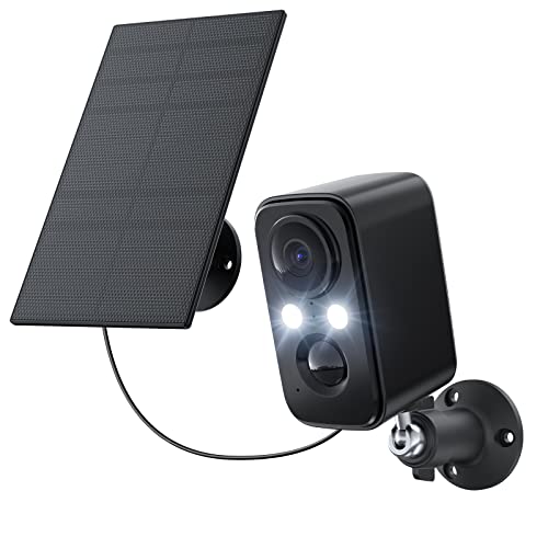 IHOXTX Überwachungskamera Aussen Akku Solar, Kamera Überwachung Aussen WLAN mit Bunte Nachtsicht, PIR Bewegungserkennung, 2-Wege-Audio, IP66 wasserdicht, Ganzjähriger ununterbrochener Schutz